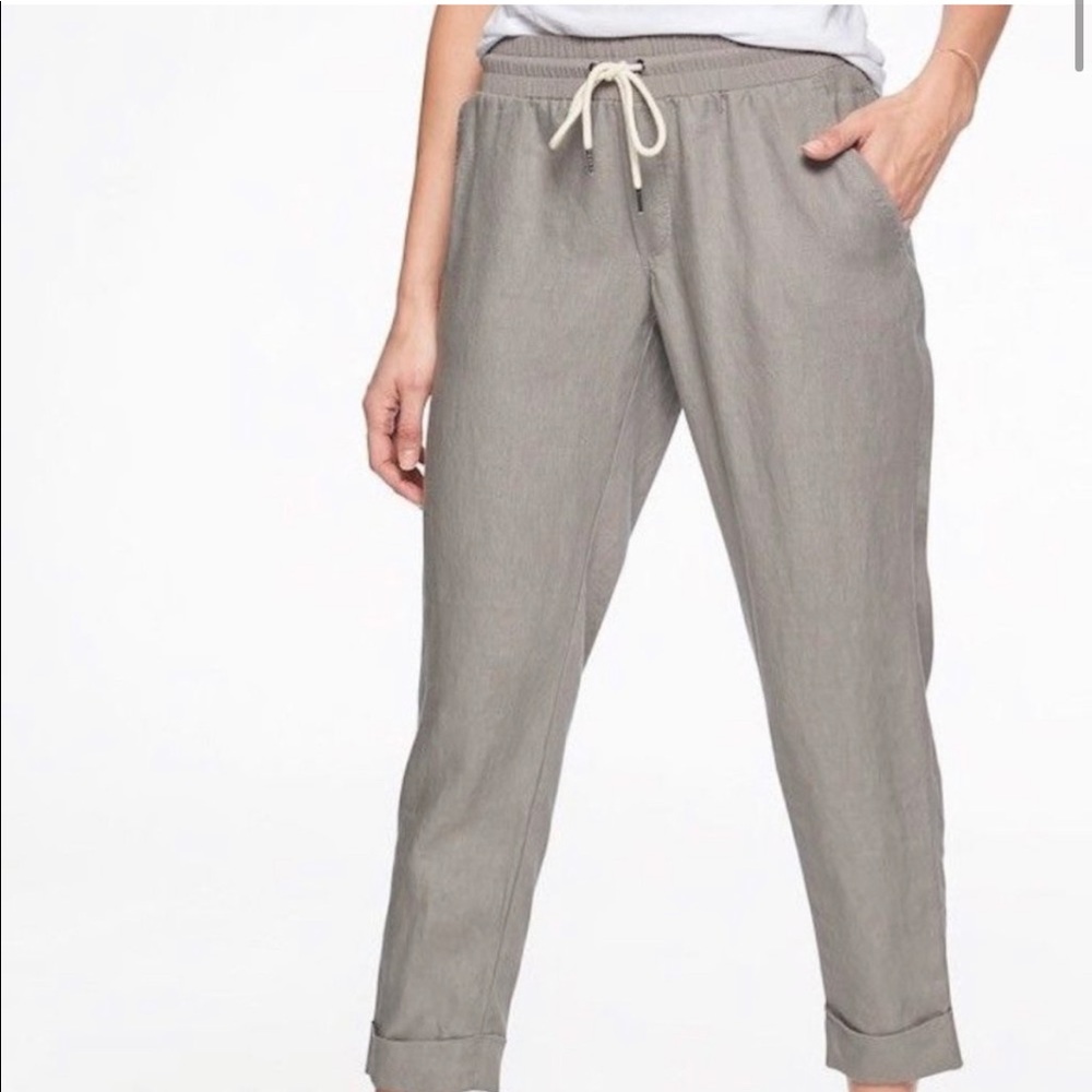 ATHLETA Bali Linen Ankle Cuffed Pants